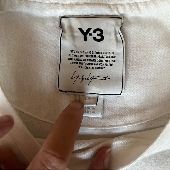 Y-3 Yohji Yamamoto Logo White T Shirt Mens Size L Crewneck Short Sleeve Designer - Picture 2 of 12